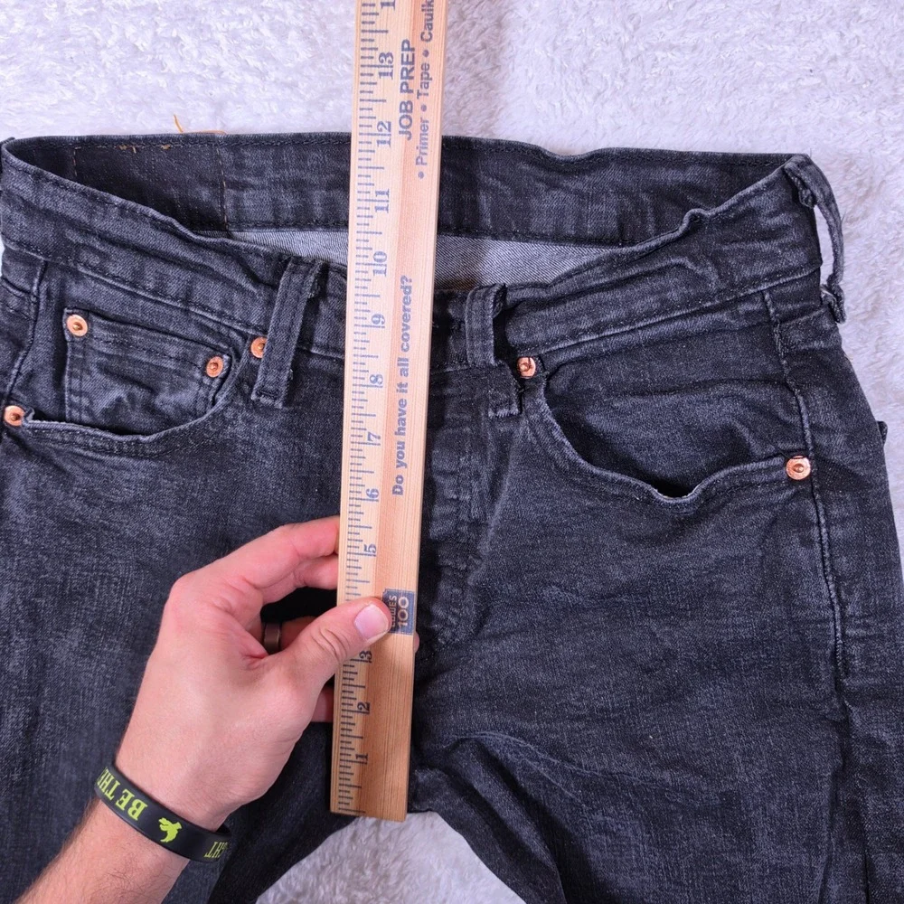 Levi 501 Original Fit Mens 29/34 Black Button Fly Straight Leg Jeans S40154 AD